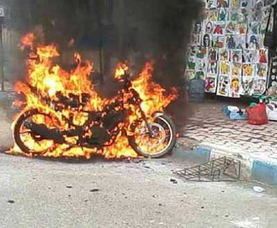 Satria Fu Malah Hangus Terbakar Saat Dipasang Stiker