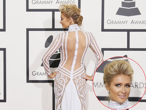 Paris Hilton Seksi Pamer Punggung di Grammy 2014