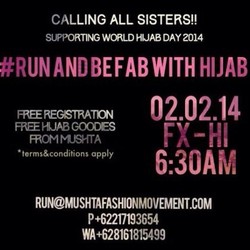 Hijabers Adakan Lari Bersama di Bundaran HI, Peserta Wajib Pakai Hijab