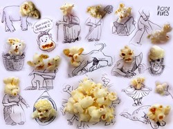 Gambar Imajinatif Ini Dibuat dari Popcorn, Walnut, dan Selada