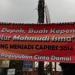 Spanduk Dukung Nur Mahmudi Jadi Capres Kembali Muncul di Depok