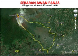 Profil Mengerikan Awan Panas Sinabung: Suhu 700 Celcius, Melaju 100 Km/jam