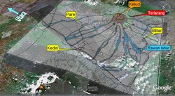 Ini Peta Daerah Rawan Bencana Gunung Kelud