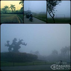 Tak Biasanya, Cikupa dan Tigaraksa Tangerang Diselimuti Kabut Tebal