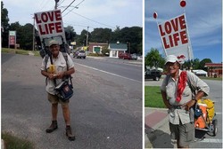 Membawa Pesan Love Life, Kakek 67 Tahun Berjalan Kaki Sejauh 54.717 Km