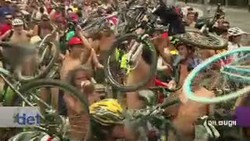 Kampanye Hak Pesepeda, Ratusan Orang Ikut Balap Sepeda sambil Bugil