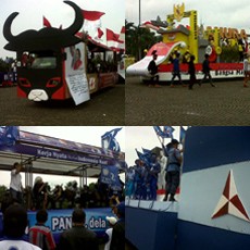 Ini Ragam Mobil Hias Parpol yang Bersiap Karnaval di Monas