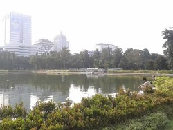 Air Mancur Menari di Monas Jadi Tempat Pemancingan