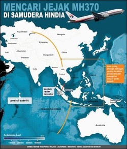 Perubahan Jalur MH370 Diatur 12 Menit Sebelum Pesan Terakhir Kopilot