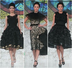 Desainer Andreas Odang Tampilkan Gaun Hitam untuk Pesta Pernikahan