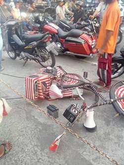Sepeda Unik Ber-Sound System di Mataram Ditabrak Moge