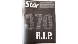 Duka Cita MH70, Halaman Depan Media Malaysia Berwarna Hitam Putih