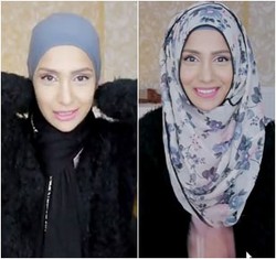 Tutorial Hijab: Cantik dengan Kreasi Scarf Panjang Bermotif dari Amane Khan