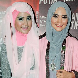 Gaya Hijab ala April Jasmine vs Nuri Maulida, Siapa Lebih Stylish?