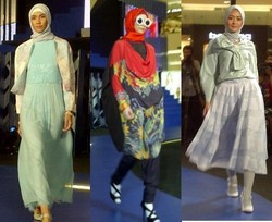 Busana Muslim Nuansa Bold Vs Pastel dari Dian Pelangi dan Ria Miranda