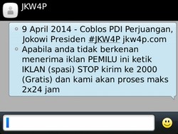 Ini Penjelasan PDIP Soal SMS Coblos Jokowi #JKW4P