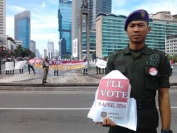 Aksi Damai di Bundaran HI, Menwa Jayakarta Ajak Warga Tidak Golput