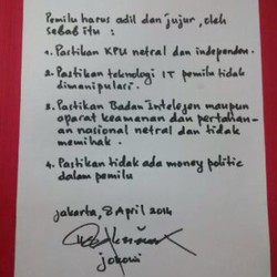 Ini Isi Surat Jokowi Minta Pemilu Jujur