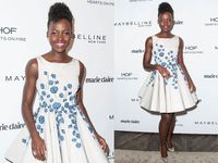 Lupita Nyongo Stylish Dibalut Dress Putih