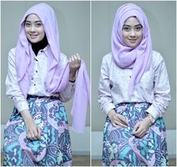 Tutorial Hijab Menggunakan Scarf Panjang Tanpa Jarum Pentul