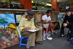 Guratan Kuas Suryadi Menggambarkan SBY Muda Menjual Sepeda