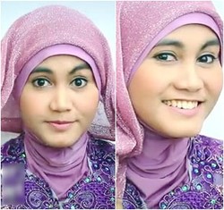 Tutorial Hijab dengan Scarf Bergliter dan Kebaya di Hari Kartini