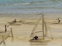 Melukis 3D di Atas Pasir