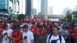 500-an Pendukung Prabowo Lakukan Aksi Long March di Bundaran HI