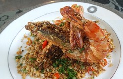 Resep Seafood: Deep Fried King Prawn with Oatmeal & Garlic