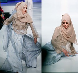 Ups, Model Ini Terjatuh Saat Fashion Show Busana Muslim di JFFF 2014