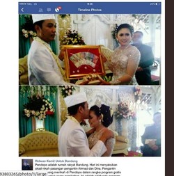 Pasangan Ini yang Menikah Pertama di Rumah Dinas Wali Kota Bandung