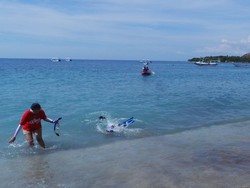 Seru! Petualang Caldera Hadapi Ombak Pantai Teluk Pemuteran Bali