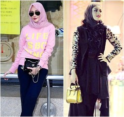 Hijab Style: Gaya Stylish Aktris & Socialite dengan Sepatu Valentino
