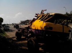 Dihantam Tronton, Sapi-sapi Australia Keluar dari Truk dan Kernet Terluka