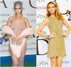Selebriti Tampil dengan Tren Gaun Metalik di CFDA Awards