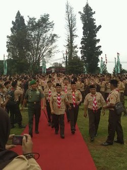 Kwarda Pramuka dan Kodam se-Indonesia Latihan Bersama di Cibubur