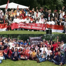 Pro Prabowo-Hatta dan Jokowi-JK Saling Unjuk Dukungan di Belanda