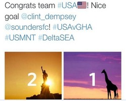 Gara-gara Jerapah di Skor Akhir Ghana vs AS, Maskapai Penerbangan Harus Minta Maaf