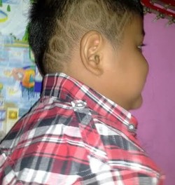 Ngefans Berat, Kepala Bocah 4 Tahun ini Dicukur Tulisan Jokowi