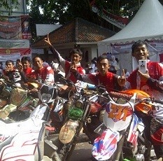 Brumm! Pasukan Motor Trail dari Malang Dukung Prabowo