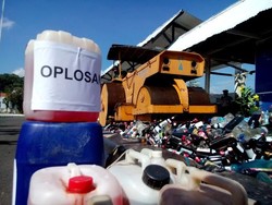 Polrestabes Semarang Musnahkan Ribuan Botol Miras