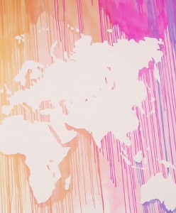 Seniman Origami Bikin Peta Dunia dari Air Warna Warni