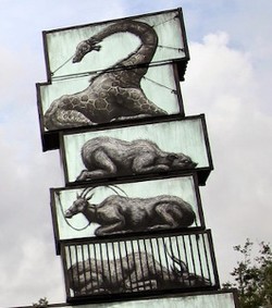 Mural Hewan di Dinding Kontainer ala Seniman Jalanan Belgia