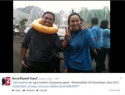 Begini Salam 2 Jari Si Cantik Noriyu Usai Nyebur ke Kolam DPR