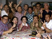 Jokowi, JK dan Mega Pantau Quick Count