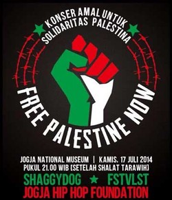 Solidaritas Untuk Palestina, Shaggydog, Jogja Hip Hop Foundation, FSTVLST Gelar Konser Amal