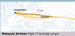 Membandingkan Rute Pesawat Lain dan MAS di Langit Ukraina Sepekan Terakhir