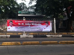 Ada Spanduk Ucapan Selamat ke Jokowi-JK dari Prabowo-Hatta di Jaksel