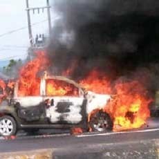 Livina yang Terbakar Dikemudikan Jony, Berniat Wisata ke Malang