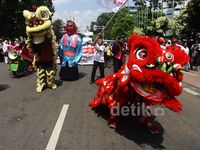 Barongsai Ramaikan Halal Bihalal Relawan Jokowi